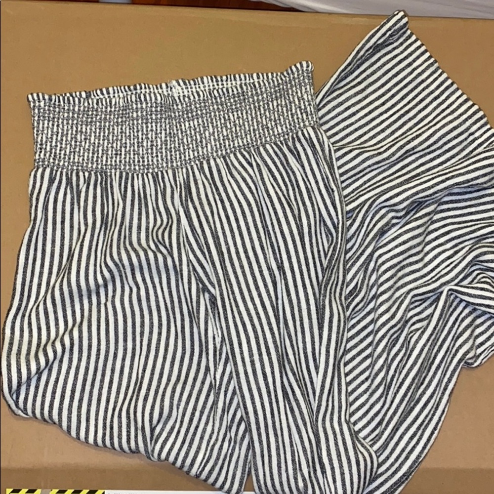 Striped Linen Palazzo Pants